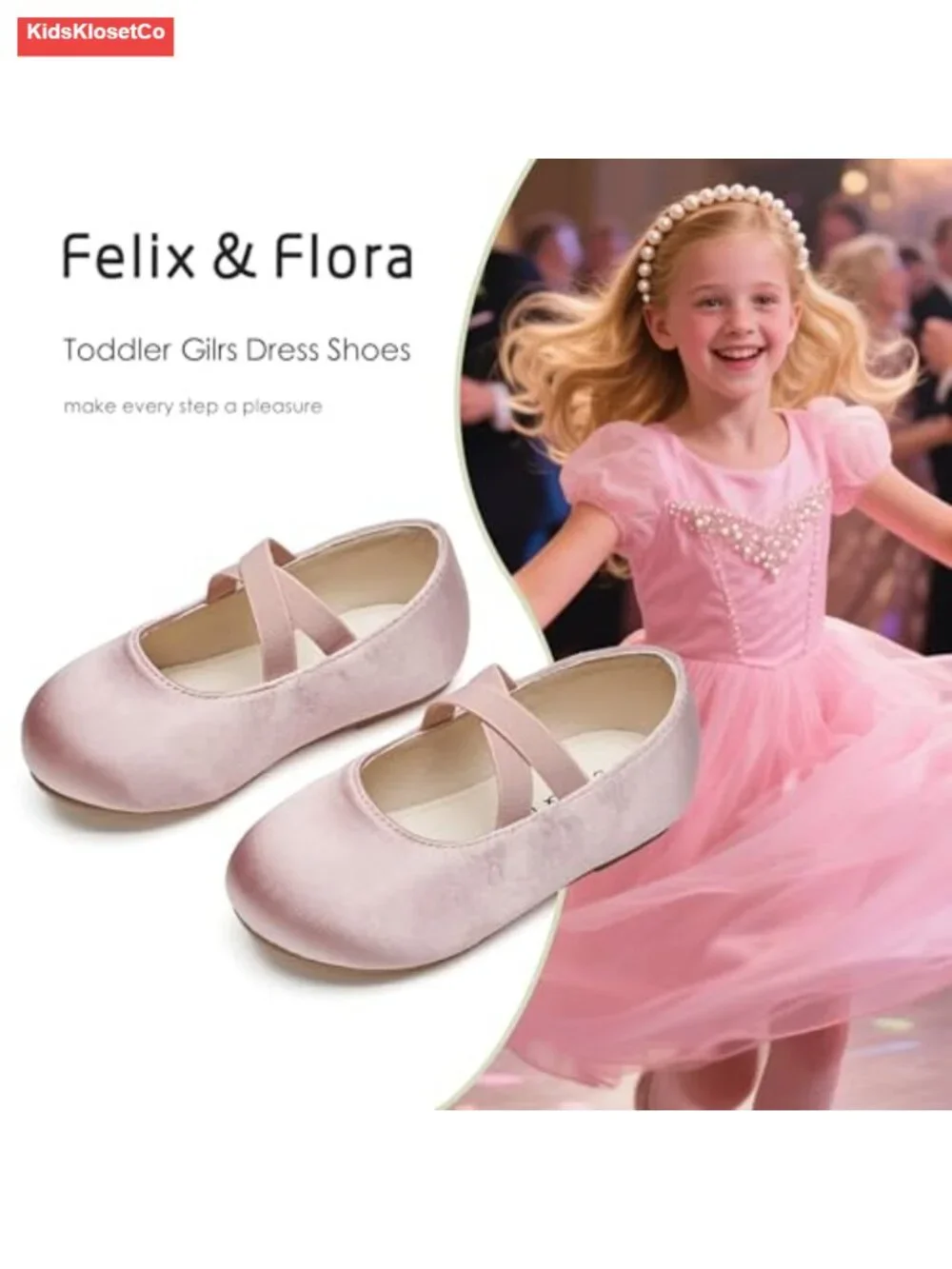 Toddler Girl Ballet Mary Jane Flats Dress Shoes Party Wedding School